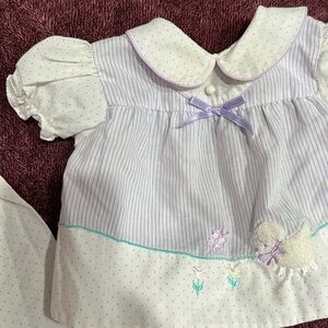 Vintage Baby Dress with Light Purple Dots